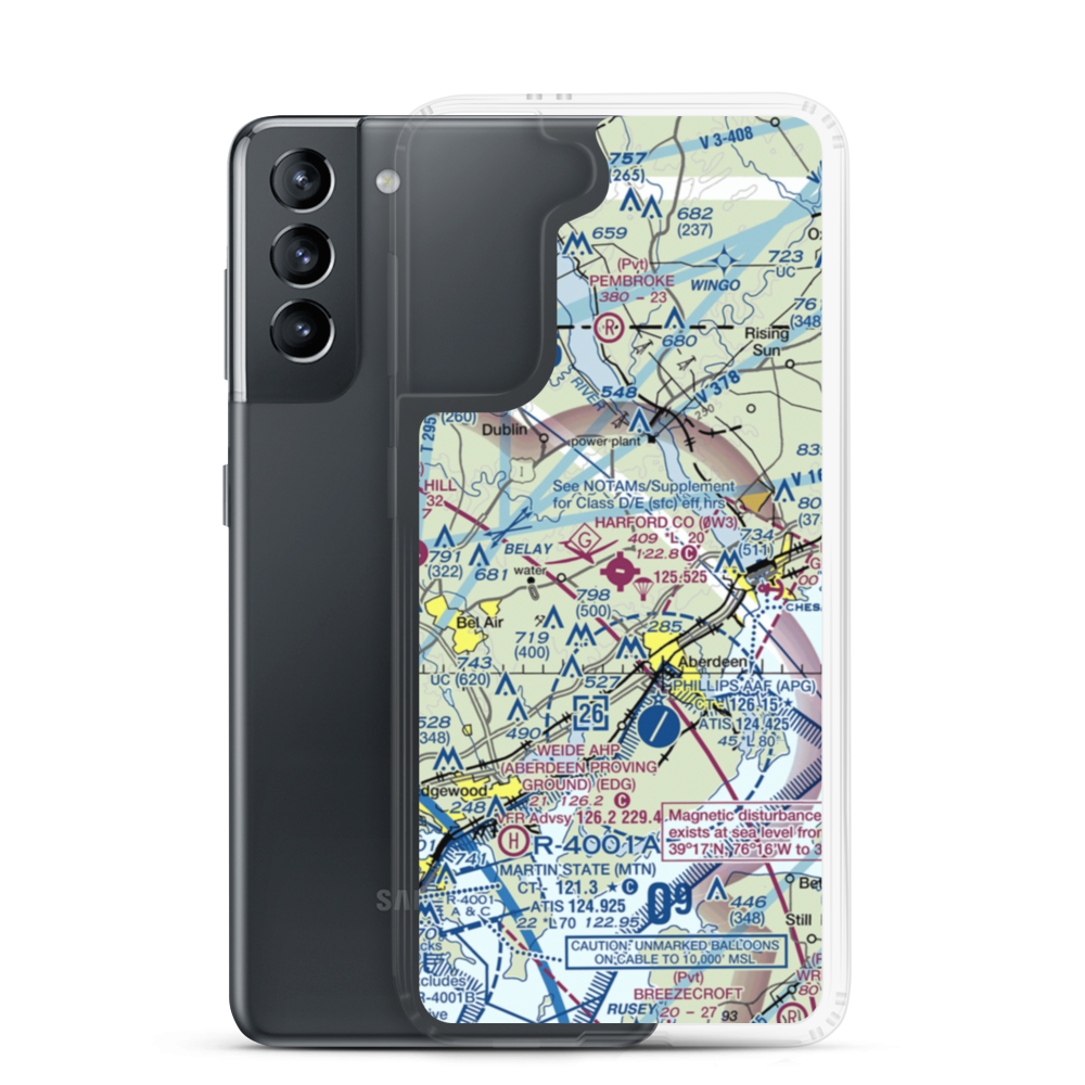 Harford County Airport (0W3) VFR Sectional Samsung Case Samsung Galaxy S21 model shown