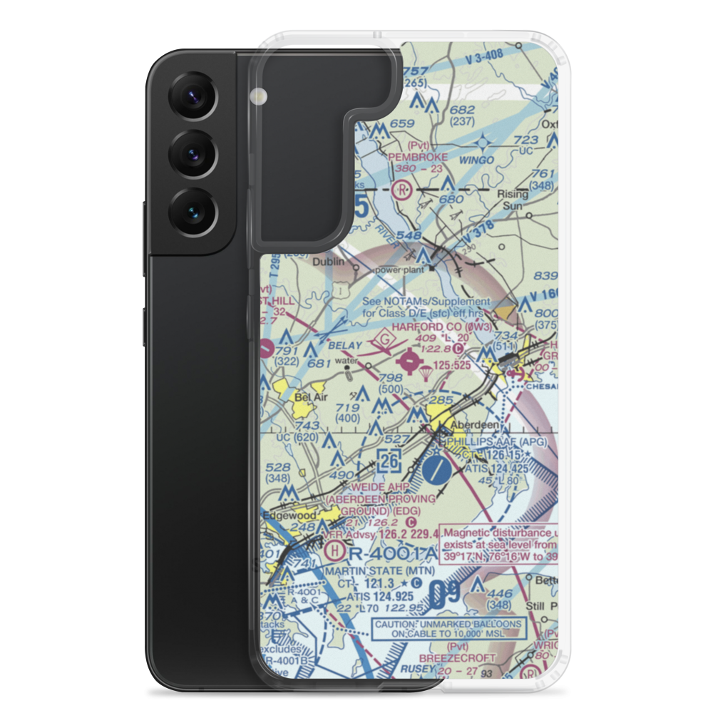 Harford County Airport (0W3) VFR Sectional Samsung Case Samsung Galaxy S22 Plus model shown