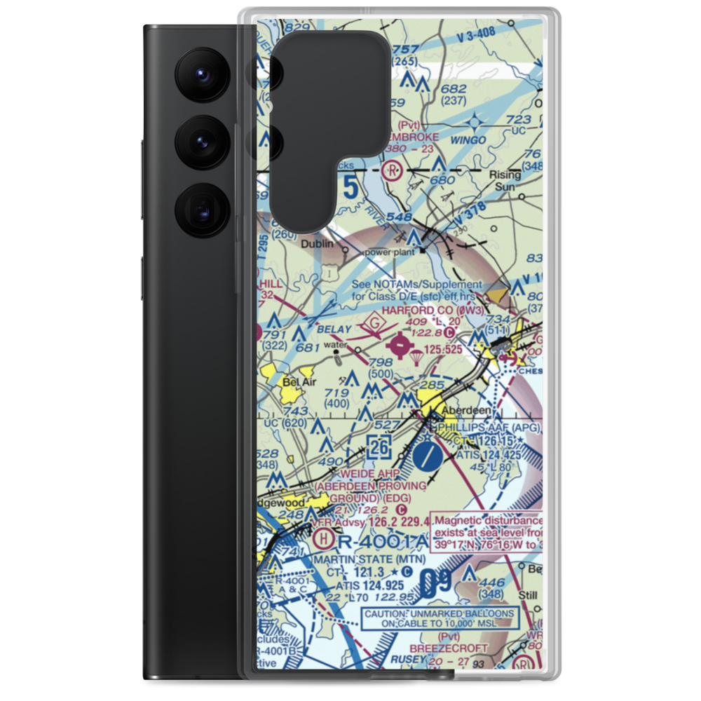 Harford County Airport (0W3) VFR Sectional Samsung Case Samsung Galaxy S22 Ultra model shown