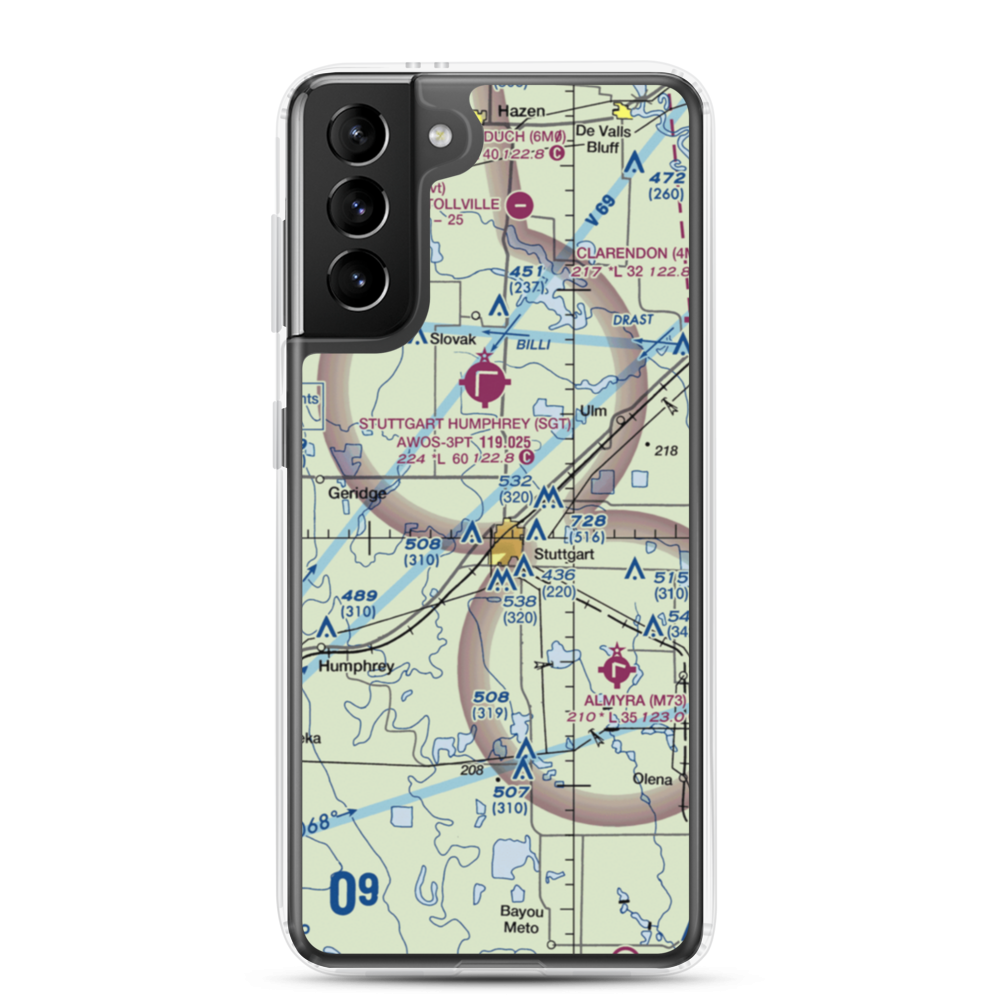 Hargrove Airport (8AR0) VFR Sectional Samsung Case Samsung Galaxy S21 Plus model shown