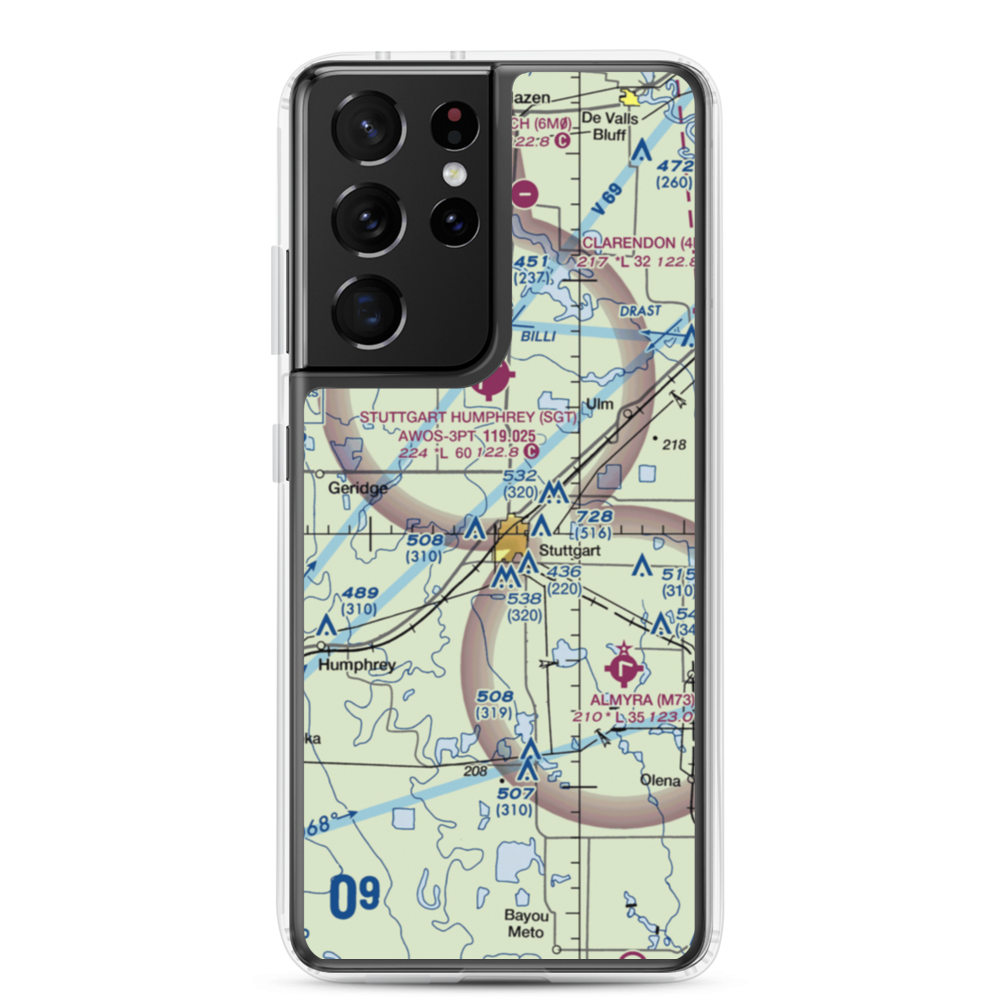 Hargrove Airport (8AR0) VFR Sectional Samsung Case Samsung Galaxy S21 Ultra model shown