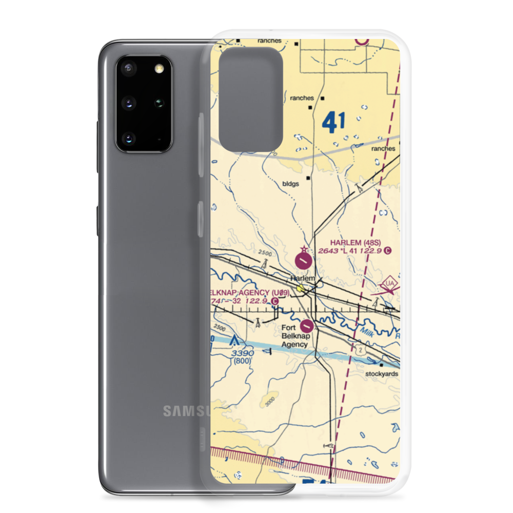 Harlem Airport (48S) VFR Sectional Samsung Case Samsung Galaxy S20 Plus model shown