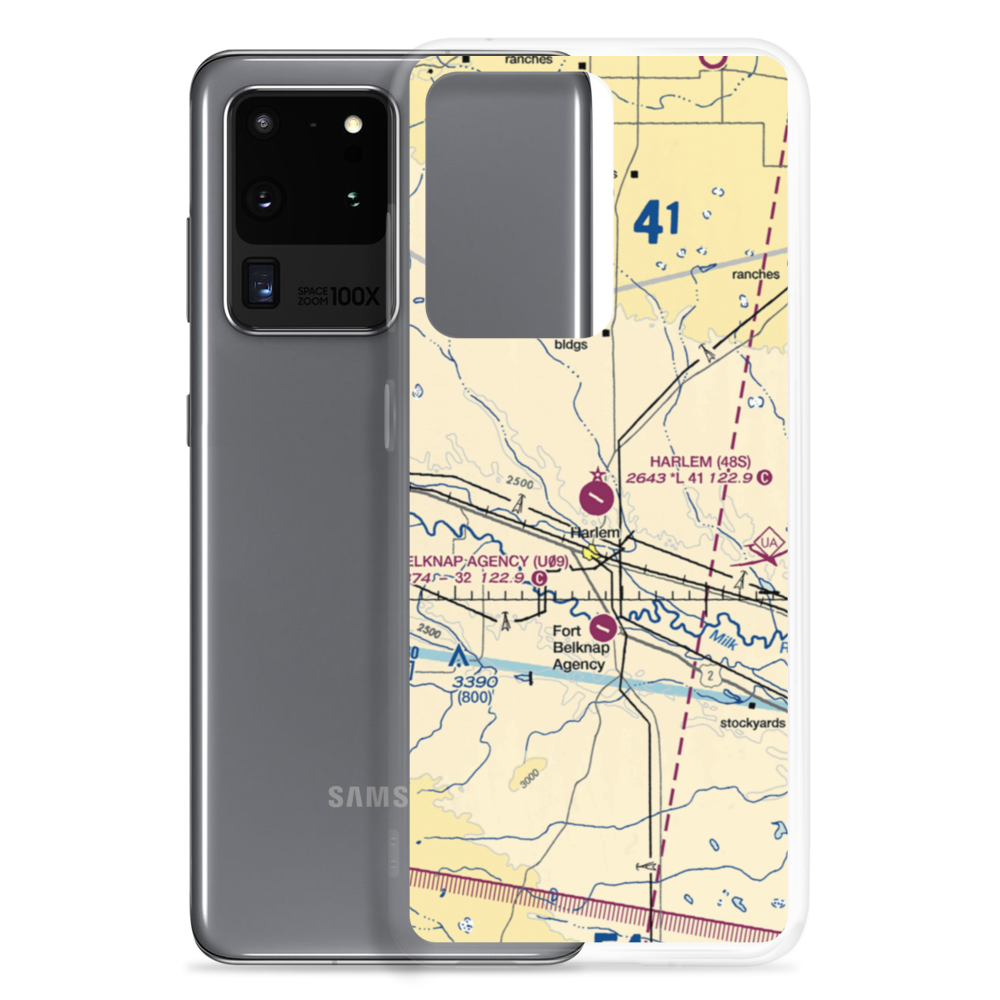 Harlem Airport (48S) VFR Sectional Samsung Case Samsung Galaxy S20 Ultra model shown