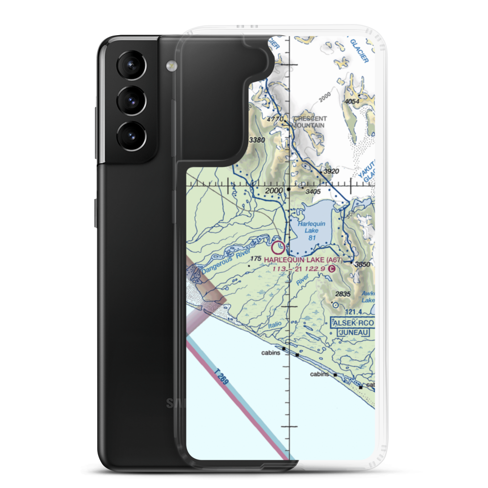 Harlequin Lake Airport (A67) VFR Sectional Samsung Case Samsung Galaxy S21 Plus model shown
