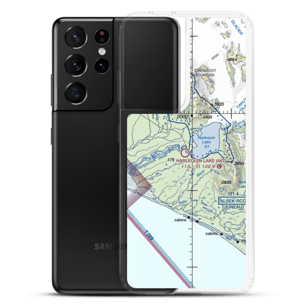 Harlequin Lake Airport (A67) VFR Sectional Samsung Case Samsung Galaxy S21 Ultra model shown