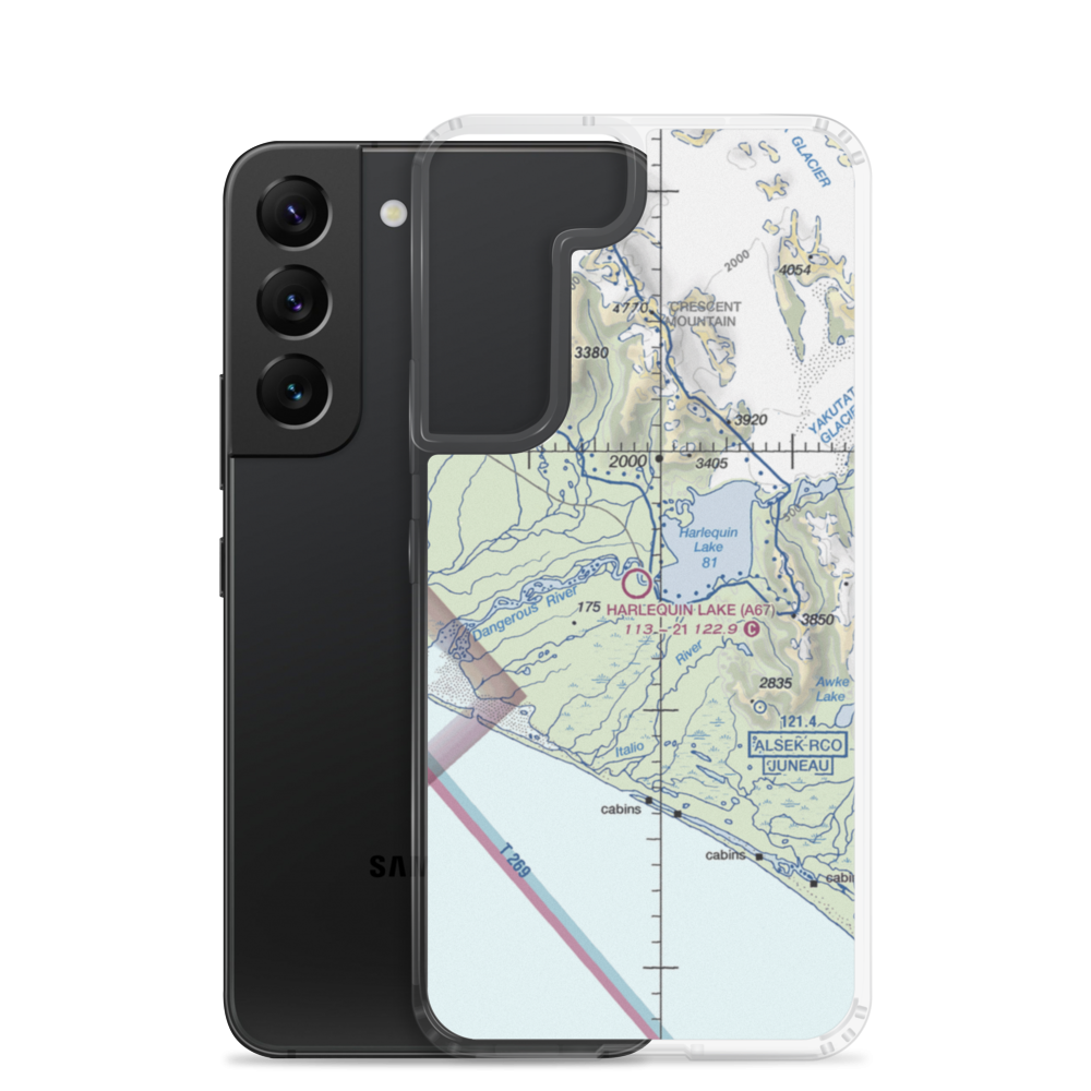 Harlequin Lake Airport (A67) VFR Sectional Samsung Case Samsung Galaxy S22 model shown