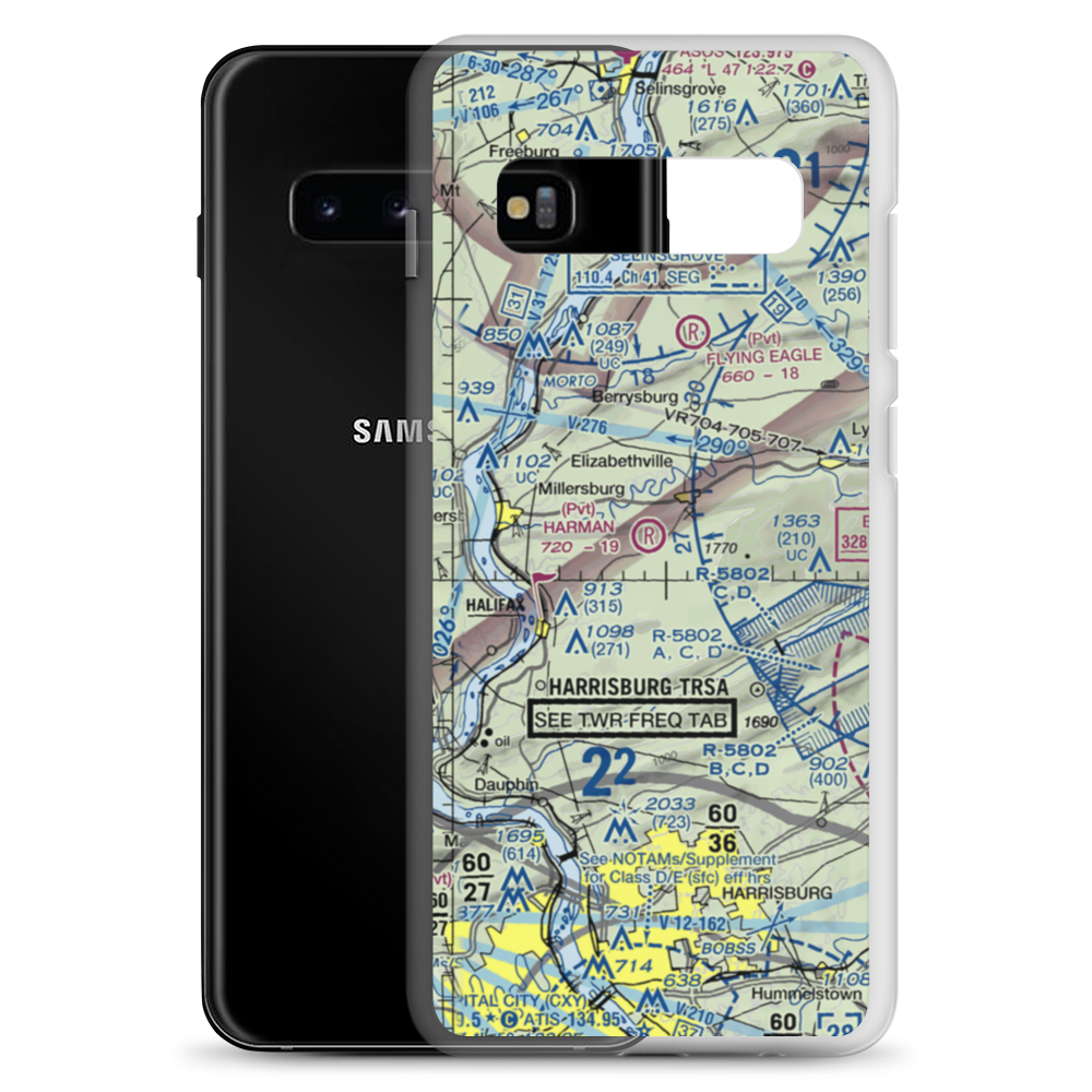 Harman Airport (0PS7) VFR Sectional Samsung Case Samsung Galaxy S10+ model shown