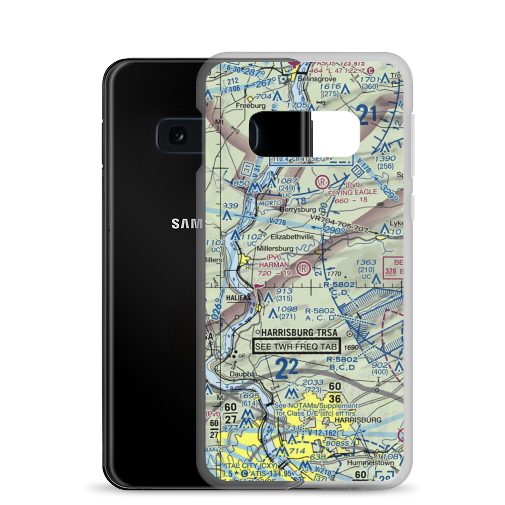 Harman Airport (0PS7) VFR Sectional Samsung Case Samsung Galaxy S10e model shown