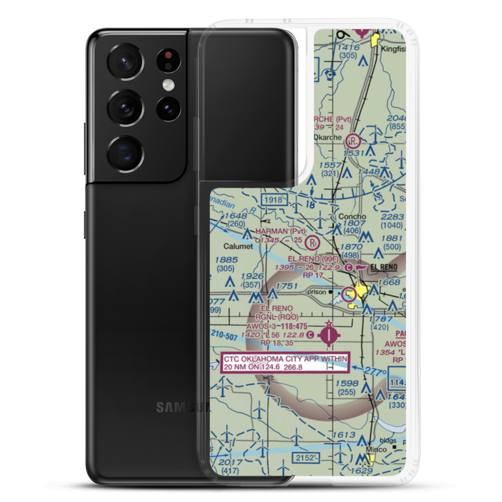Harman Airport (47OK) VFR Sectional Samsung Case Samsung Galaxy S21 Ultra model shown
