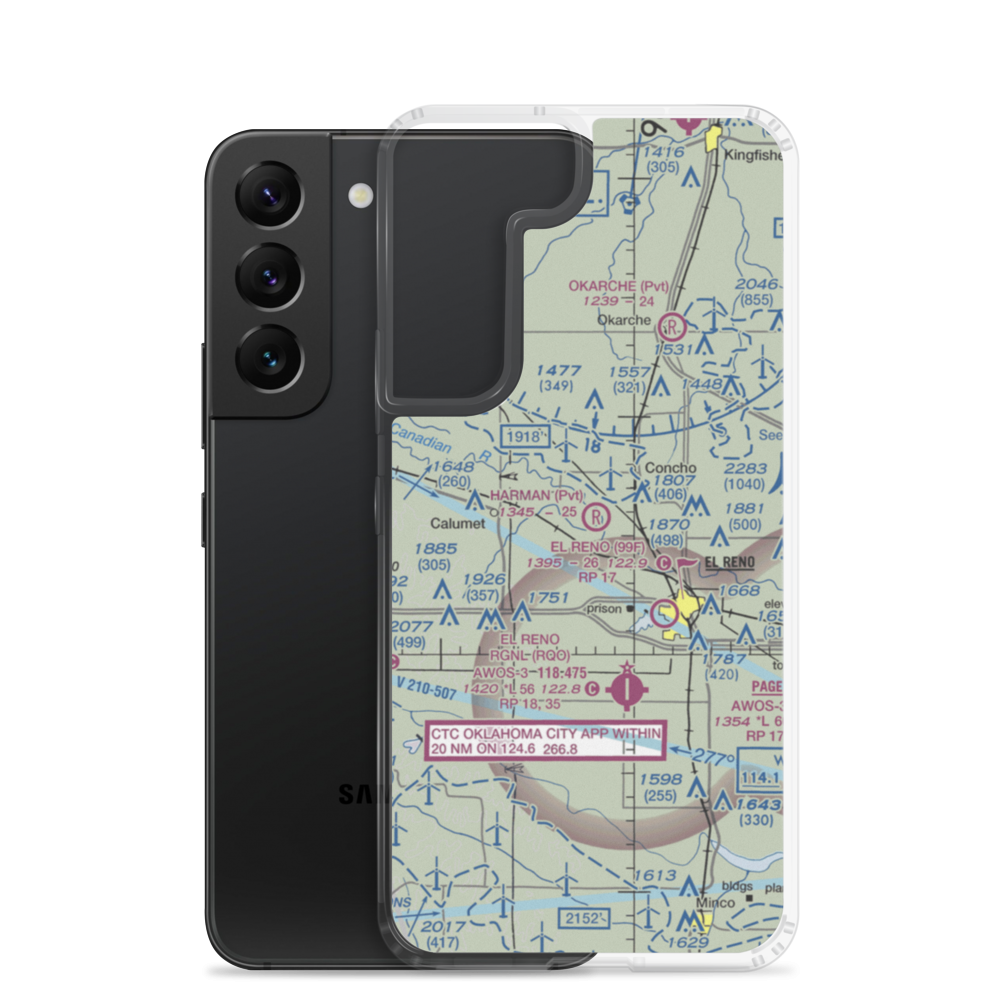 Harman Airport (47OK) VFR Sectional Samsung Case Samsung Galaxy S22 model shown