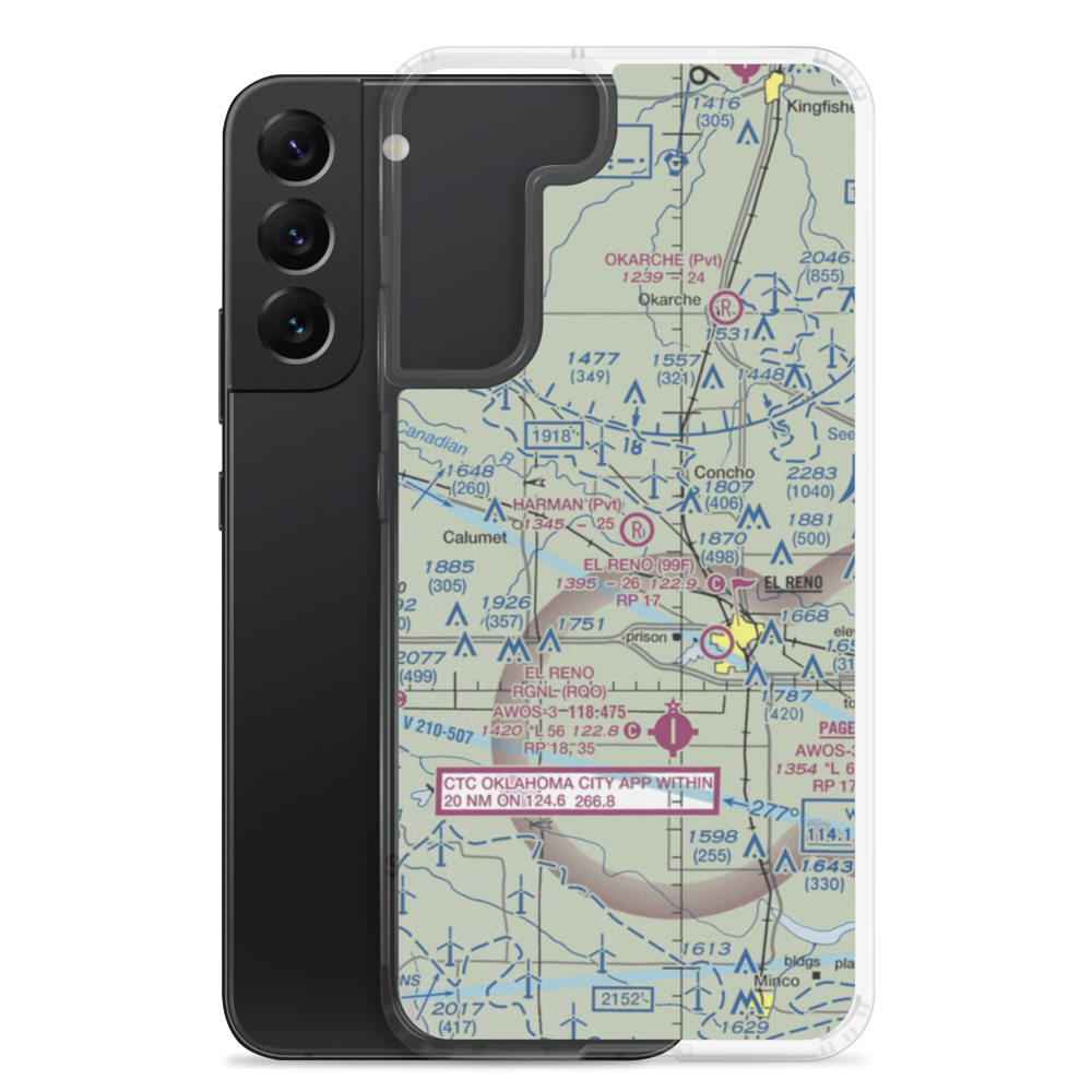 Harman Airport (47OK) VFR Sectional Samsung Case Samsung Galaxy S22 Plus model shown