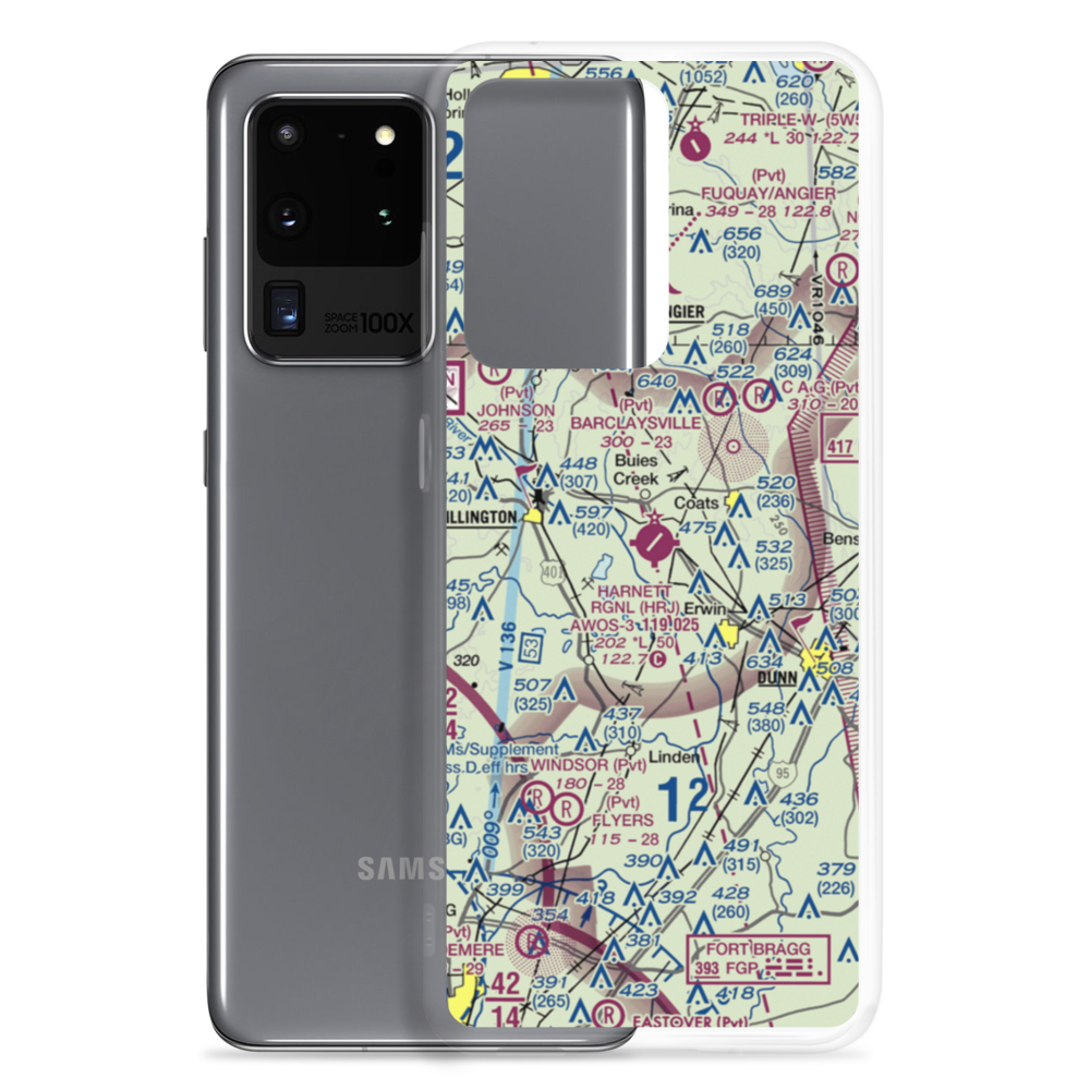Harnett Regional Jetport Airport (HRJ) VFR Sectional Samsung Case Samsung Galaxy S20 Ultra model shown