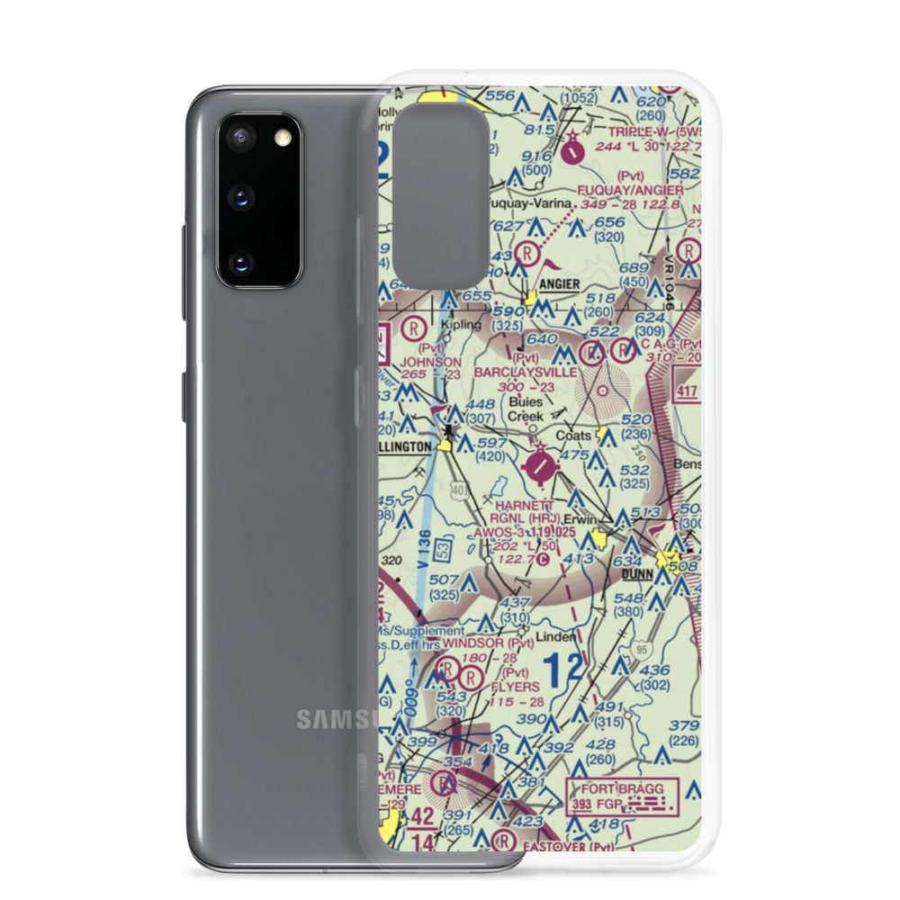Harnett Regional Jetport Airport (HRJ) VFR Sectional Samsung Case Samsung Galaxy S20 model shown