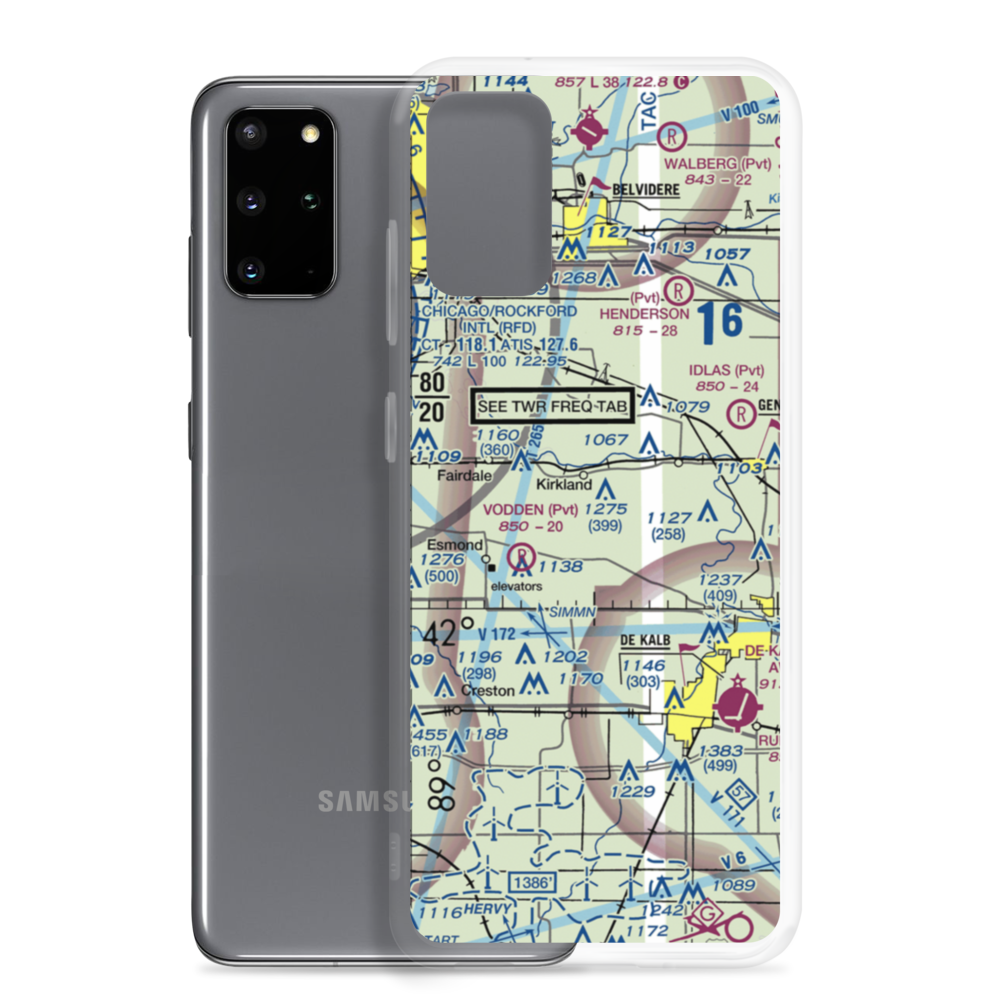 Harold Bunger Airport (16IL) VFR Sectional Samsung Case Samsung Galaxy S20 Plus model shown