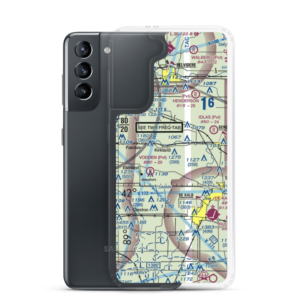 Harold Bunger Airport (16IL) VFR Sectional Samsung Case Samsung Galaxy S21 model shown