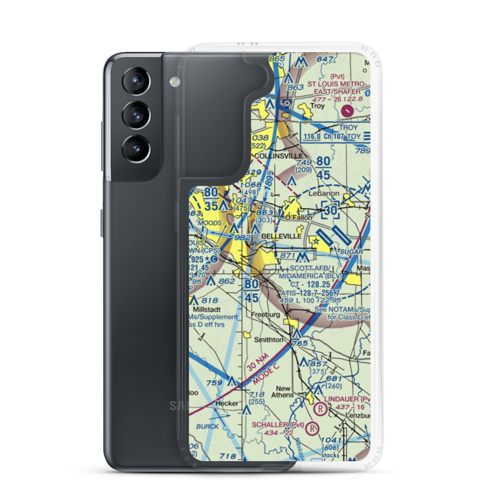 Harold Emmerich Airport (1IS0) VFR Sectional Samsung Case Samsung Galaxy S21 model shown