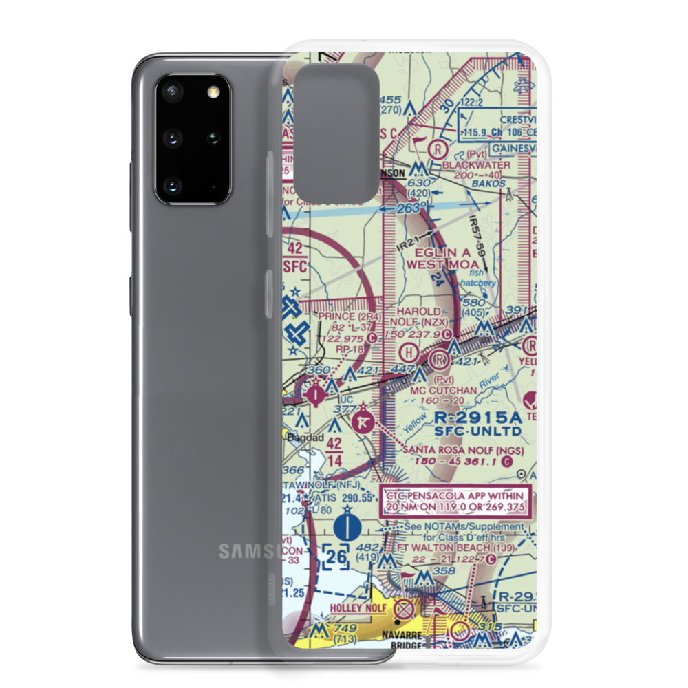 Harold Nolf Heliport (NZX) VFR Sectional Samsung Case Samsung Galaxy S20 Plus model shown