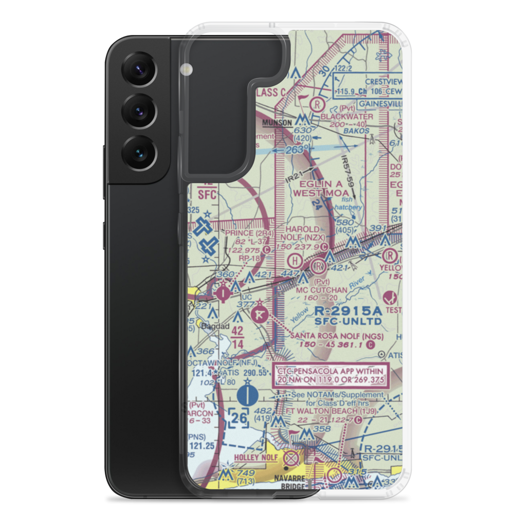 Harold Nolf Heliport (NZX) VFR Sectional Samsung Case Samsung Galaxy S22 Plus model shown