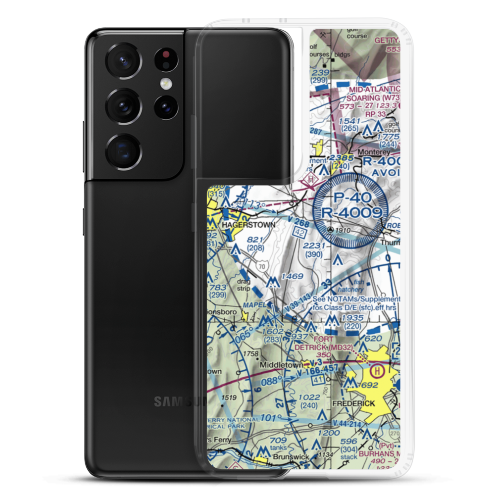 Harp Airport (6MD3) VFR Sectional Samsung Case Samsung Galaxy S21 Ultra model shown