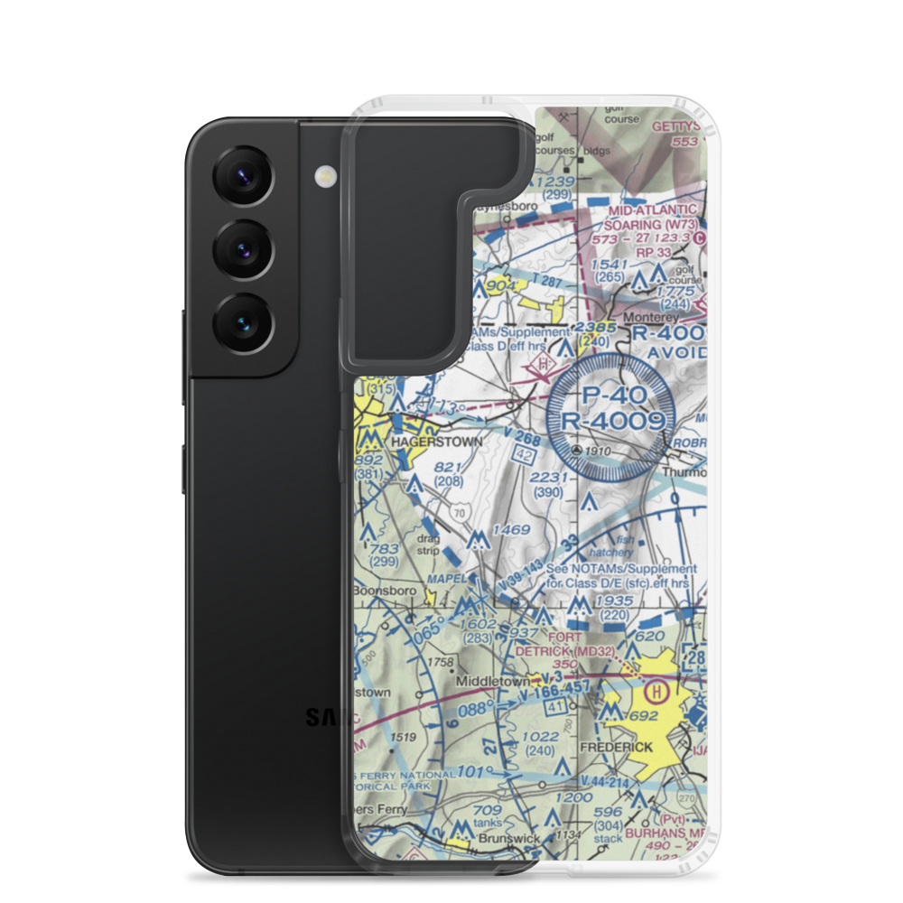 Harp Airport (6MD3) VFR Sectional Samsung Case Samsung Galaxy S22 model shown