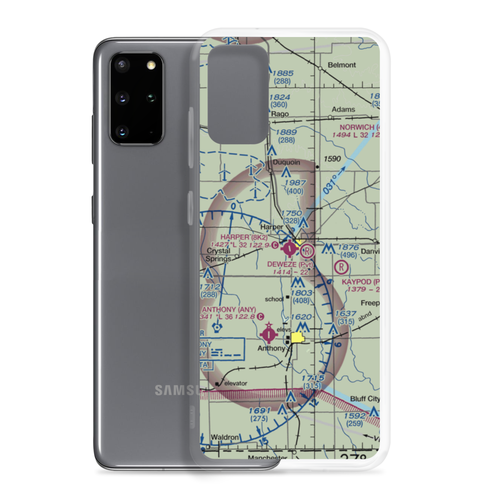 Harper Municipal Airport (8K2) VFR Sectional Samsung Case Samsung Galaxy S20 Plus model shown