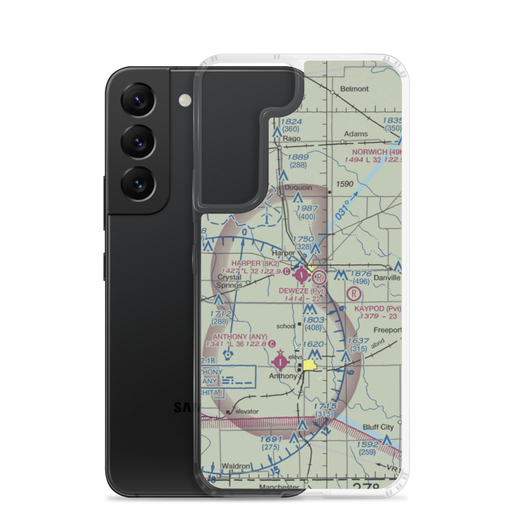Harper Municipal Airport (8K2) VFR Sectional Samsung Case Samsung Galaxy S22 model shown