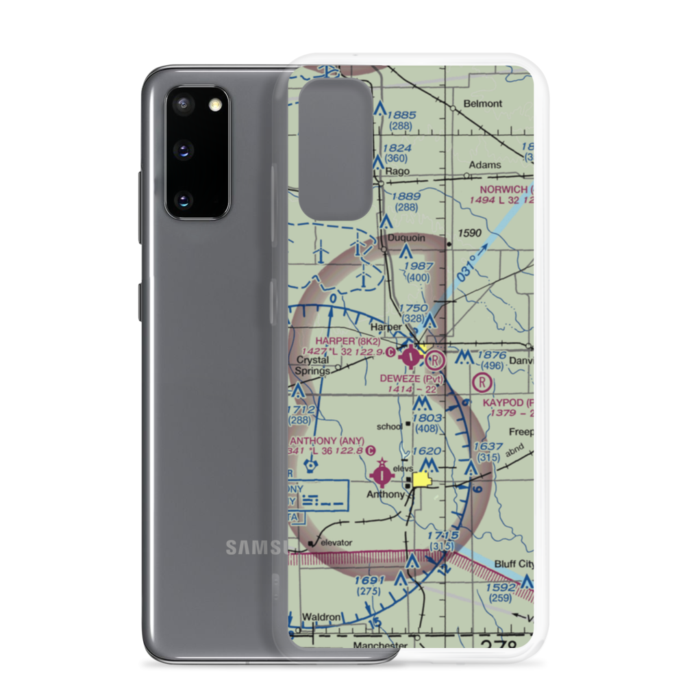 Harper Municipal Airport (8K2) VFR Sectional Samsung Case Samsung Galaxy S20 model shown