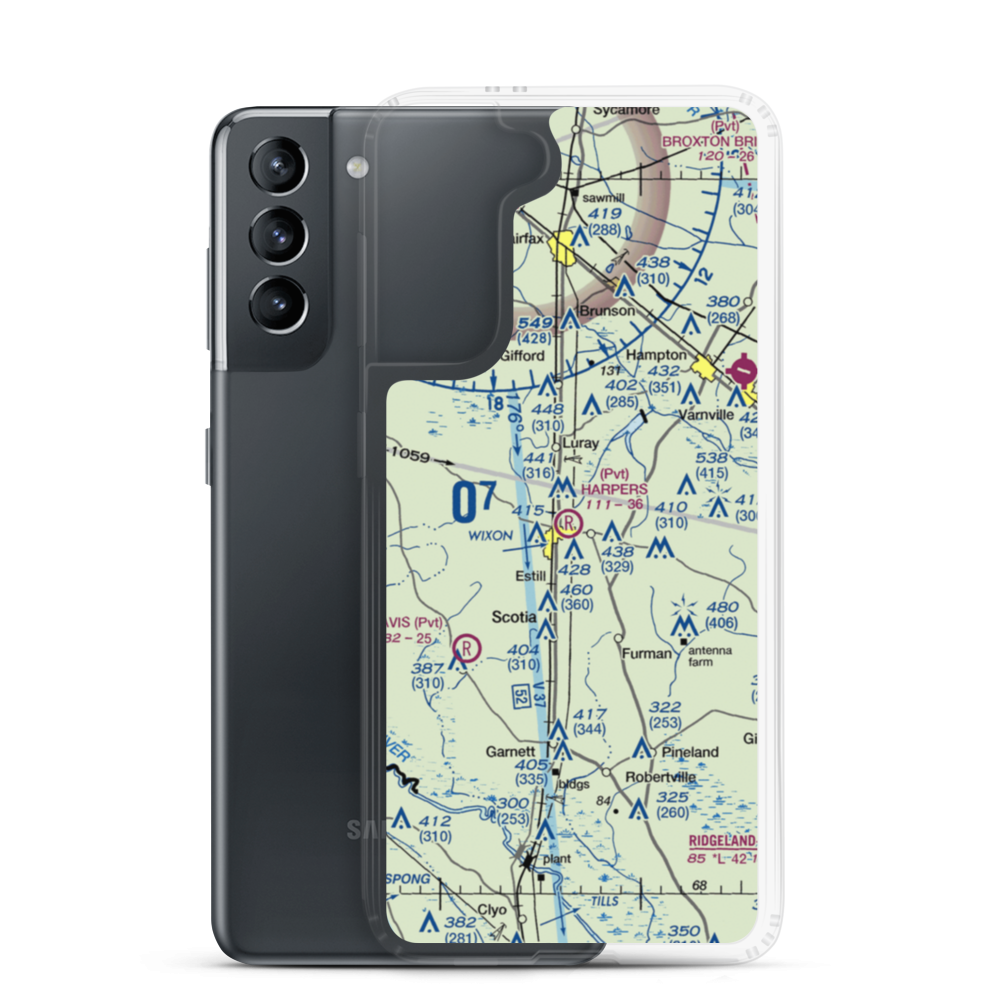 Harpers Airport (02SC) VFR Sectional Samsung Case Samsung Galaxy S21 model shown