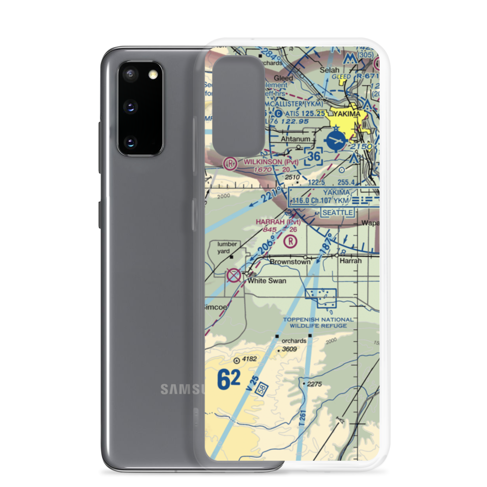 Harrah Airport (WA26) VFR Sectional Samsung Case Samsung Galaxy S20 model shown