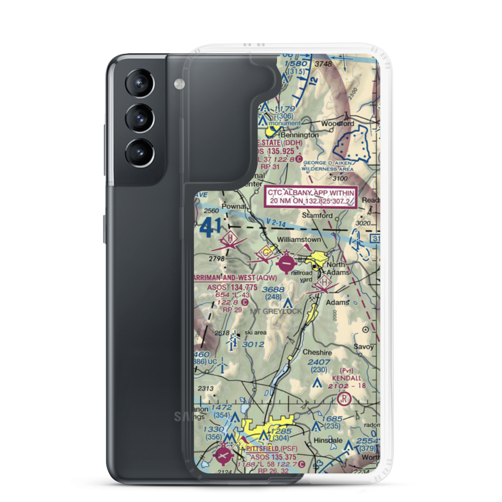 Harriman and West Airport (AQW) VFR Sectional Samsung Case Samsung Galaxy S21 model shown