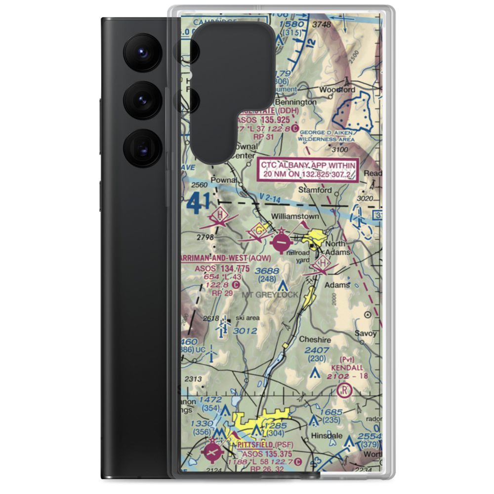 Harriman and West Airport (AQW) VFR Sectional Samsung Case Samsung Galaxy S22 Ultra model shown