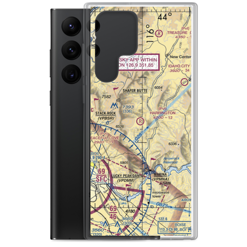 Harrington Airport (20ID) VFR Sectional Samsung Case Samsung Galaxy S22 Ultra model shown