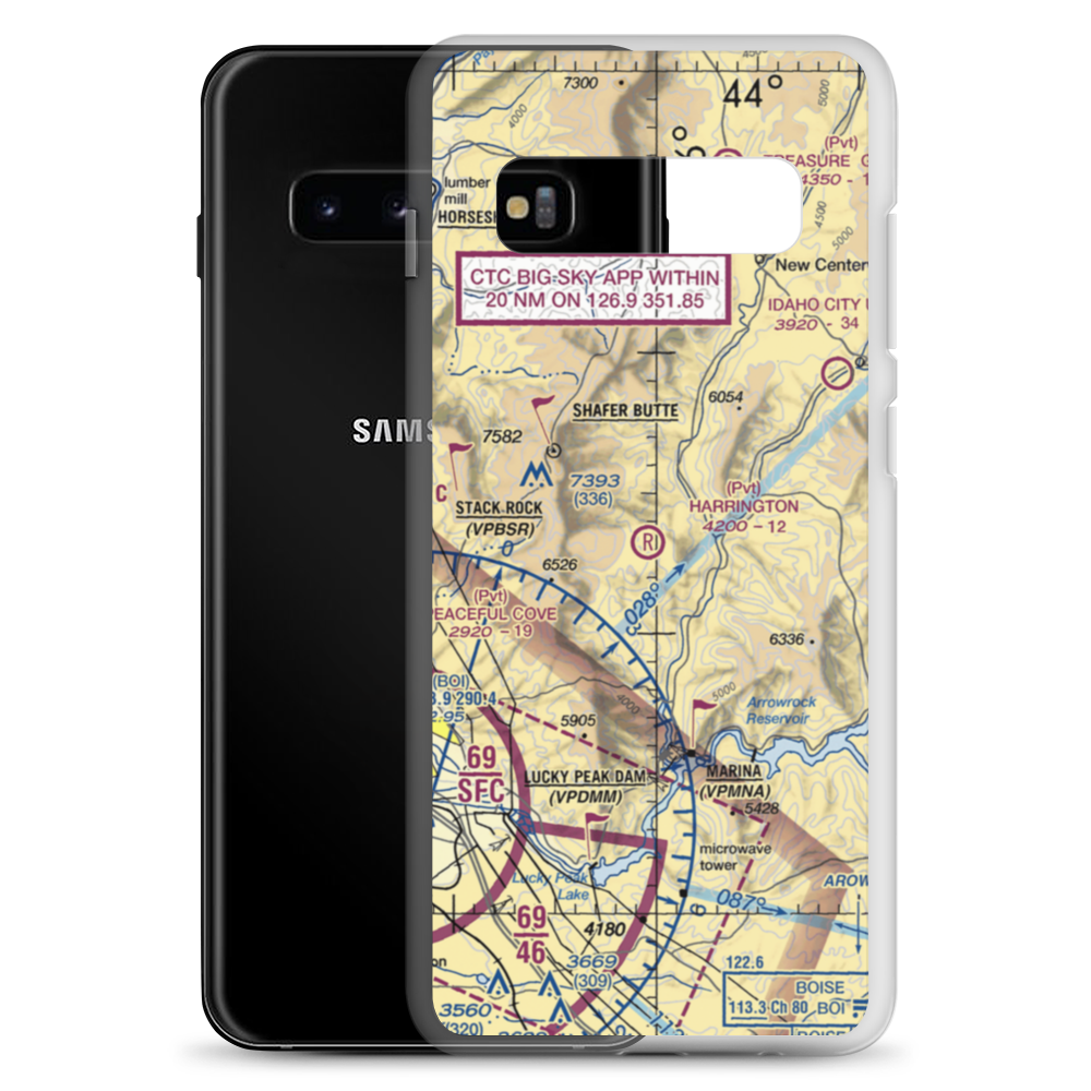 Harrington Airport (20ID) VFR Sectional Samsung Case Samsung Galaxy S10+ model shown