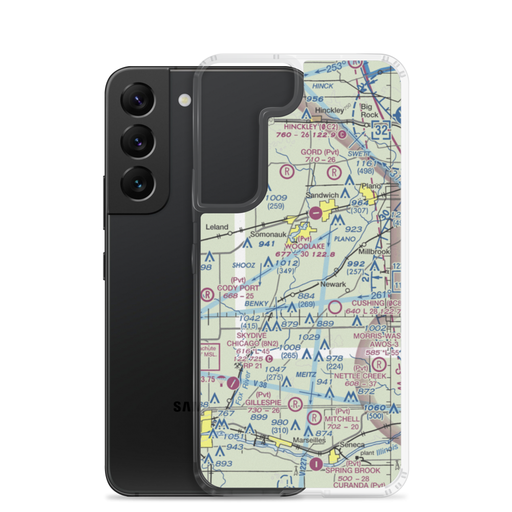 Harrington Farms Airport (IS95) VFR Sectional Samsung Case Samsung Galaxy S22 model shown