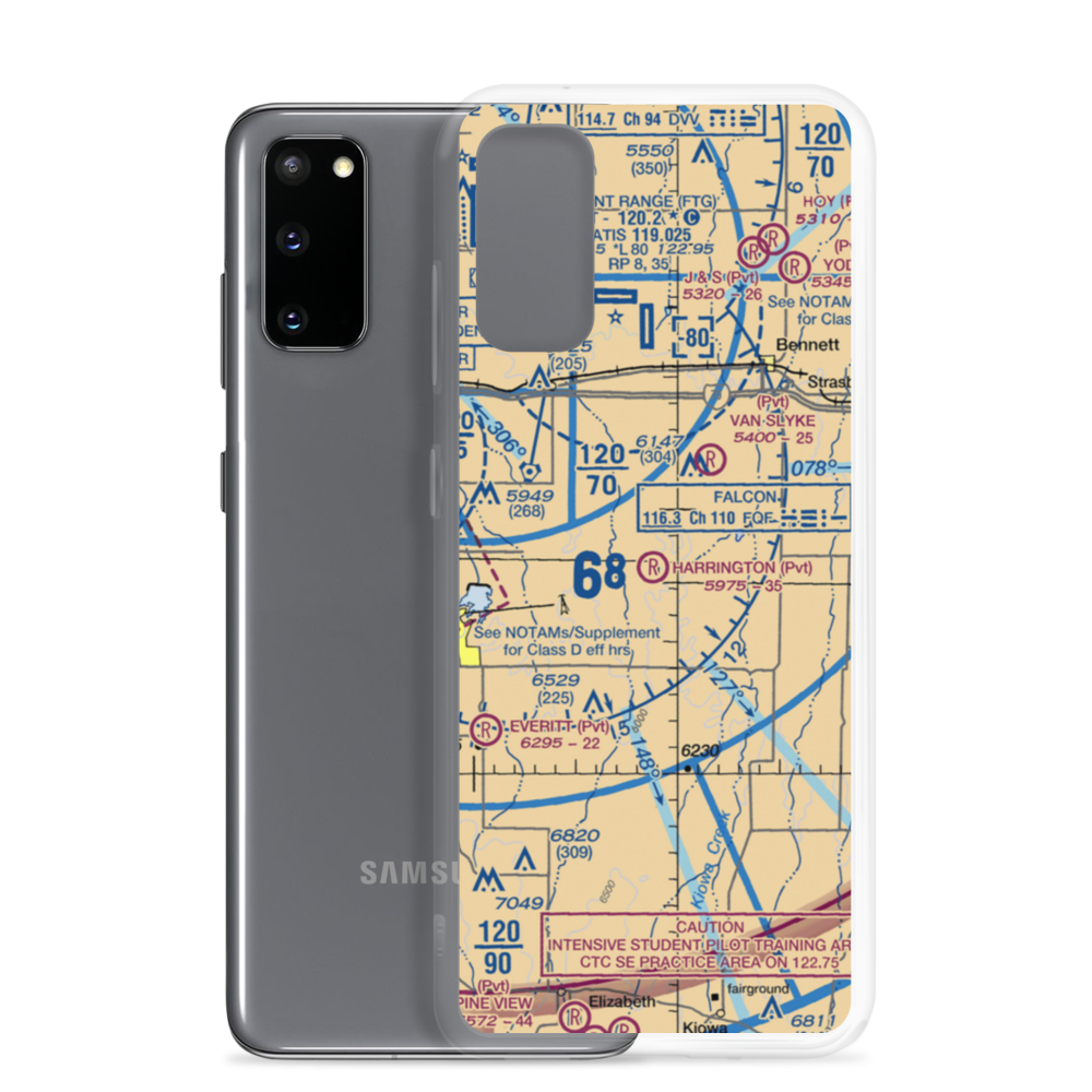 Harrington Ranch Airport (CO02) VFR Sectional Samsung Case Samsung Galaxy S20 model shown