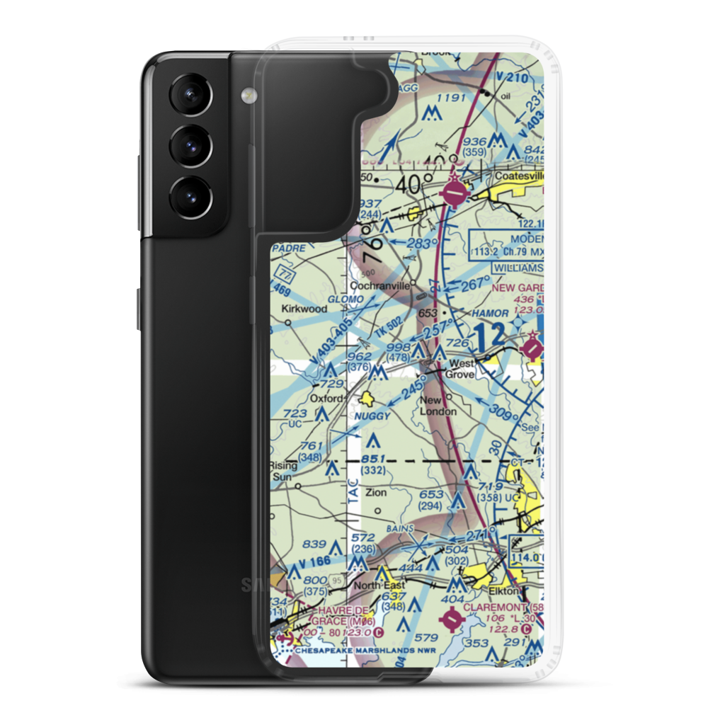 Harris Airport (3PA8) VFR Sectional Samsung Case Samsung Galaxy S21 Plus model shown