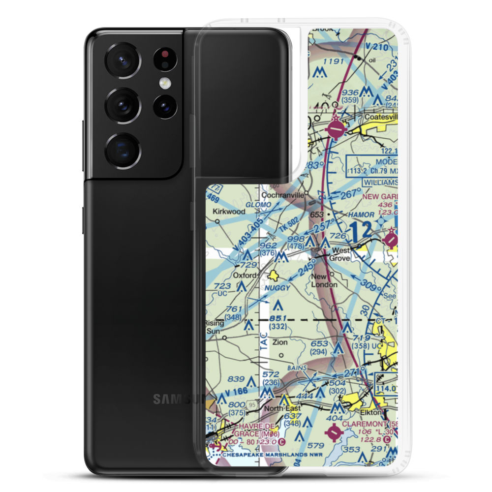 Harris Airport (3PA8) VFR Sectional Samsung Case Samsung Galaxy S21 Ultra model shown
