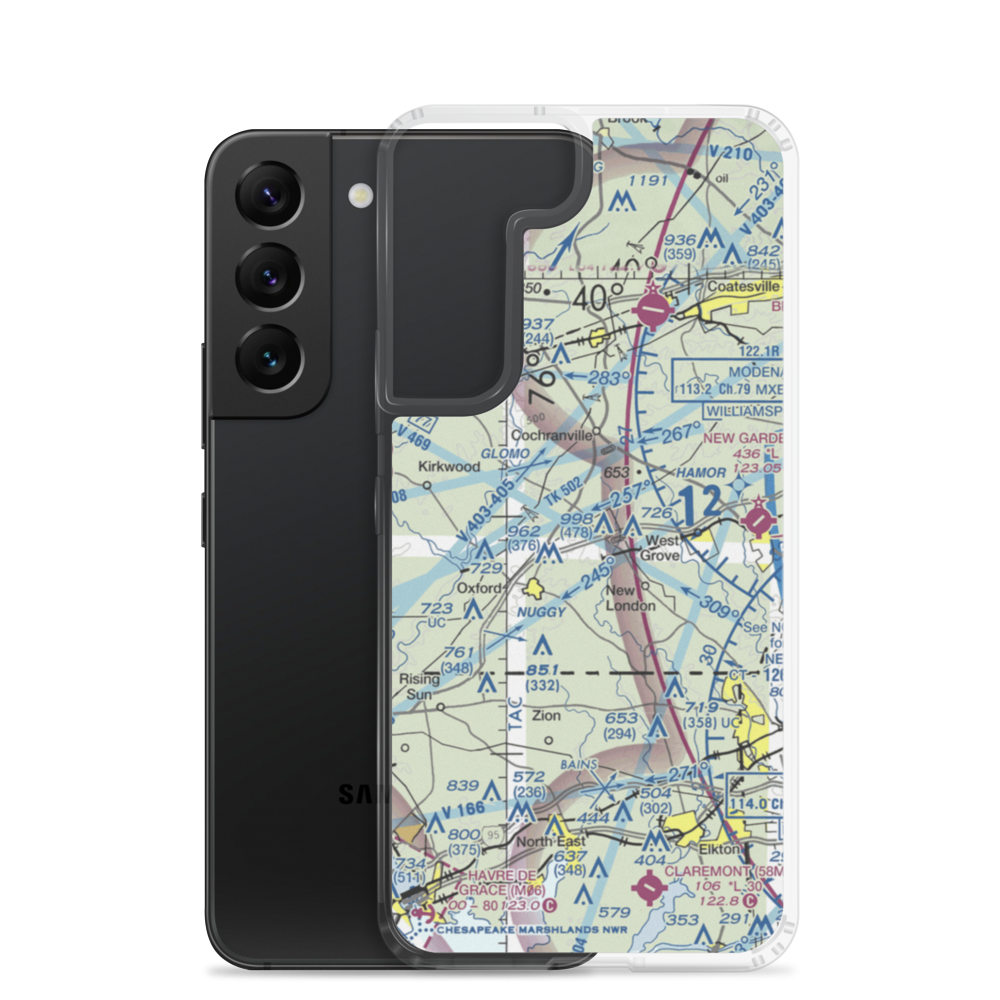 Harris Airport (3PA8) VFR Sectional Samsung Case Samsung Galaxy S22 model shown