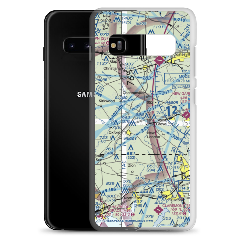Harris Airport (3PA8) VFR Sectional Samsung Case Samsung Galaxy S10+ model shown