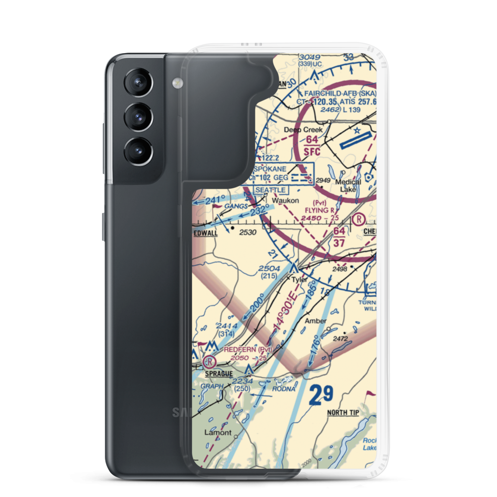Harris Airport (93WA) VFR Sectional Samsung Case Samsung Galaxy S21 model shown