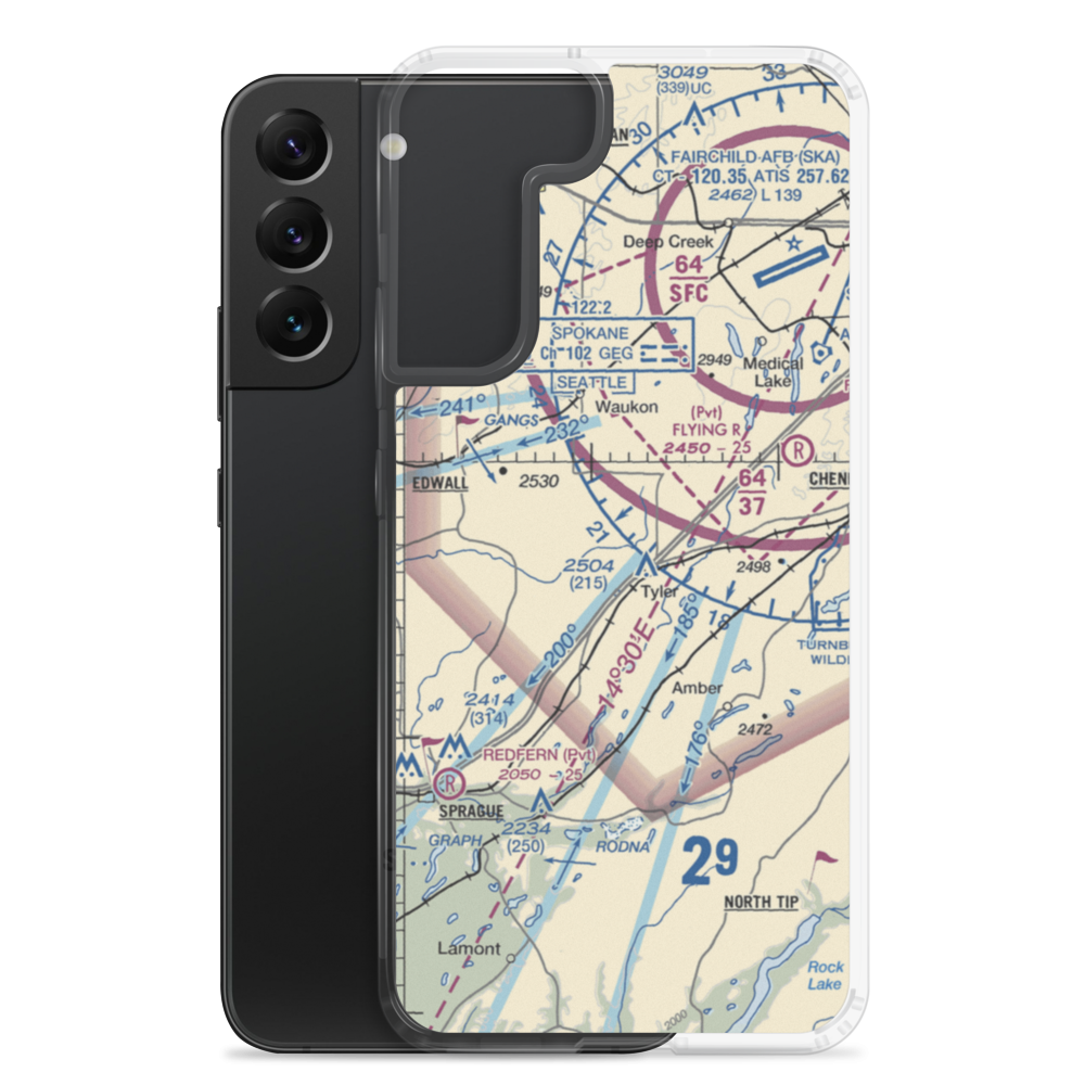 Harris Airport (93WA) VFR Sectional Samsung Case Samsung Galaxy S22 Plus model shown