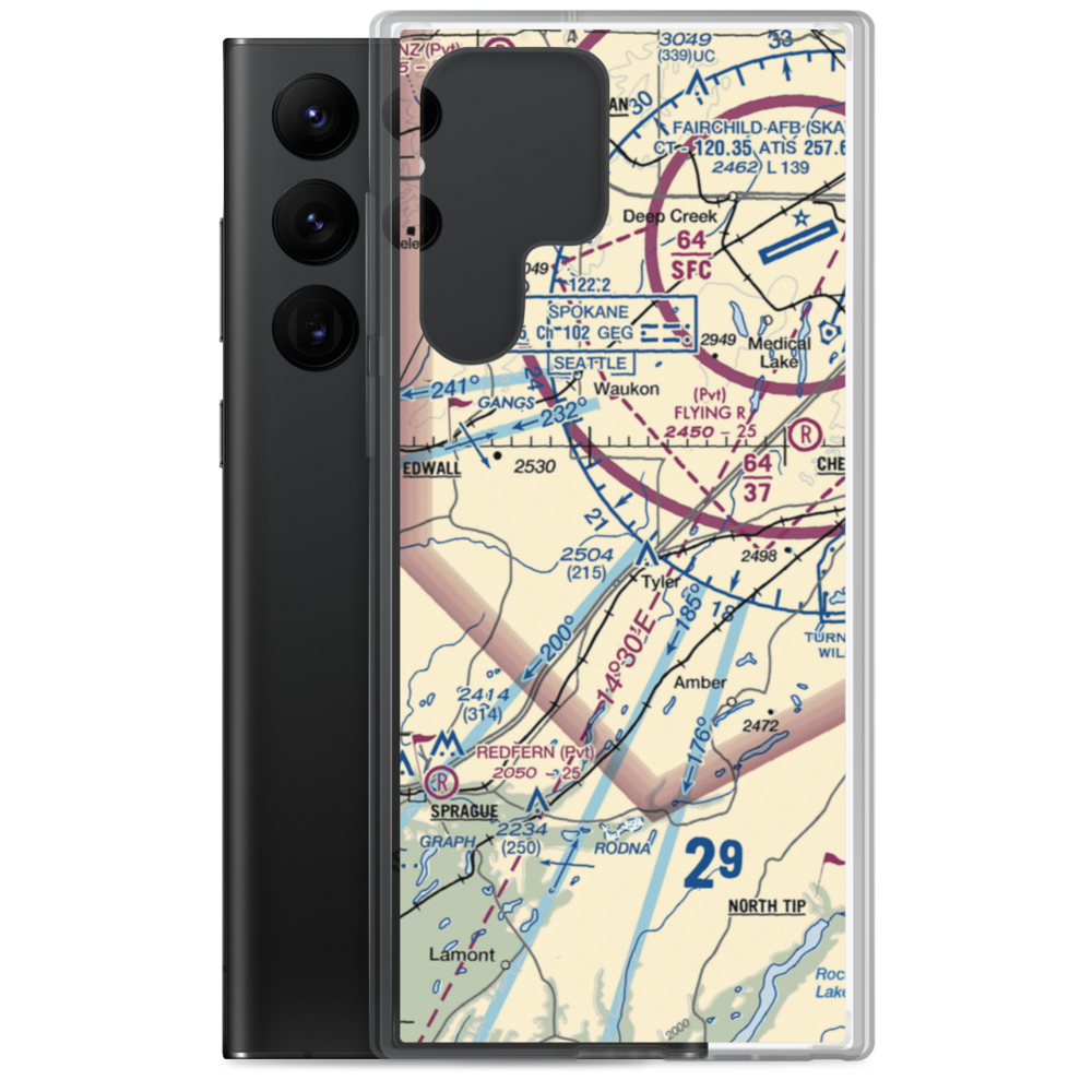 Harris Airport (93WA) VFR Sectional Samsung Case Samsung Galaxy S22 Ultra model shown