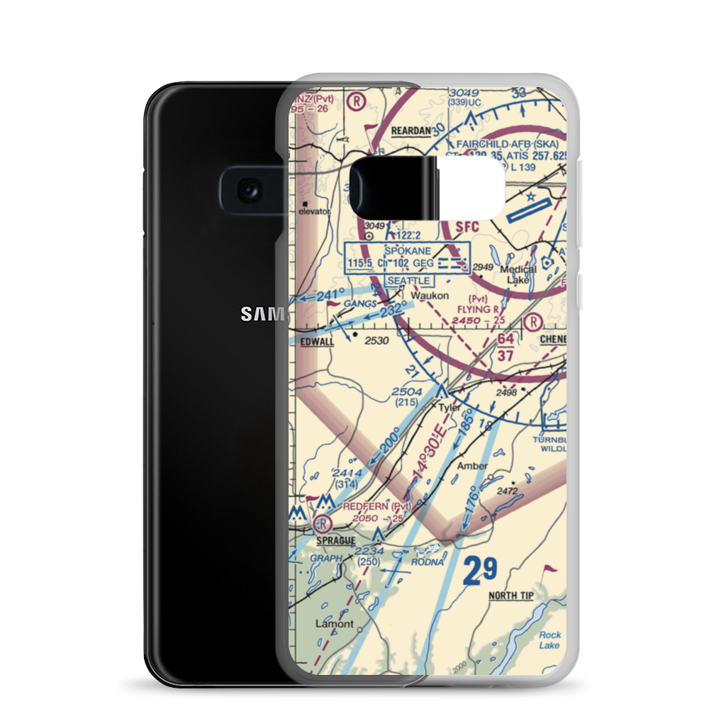Harris Airport (93WA) VFR Sectional Samsung Case Samsung Galaxy S10e model shown