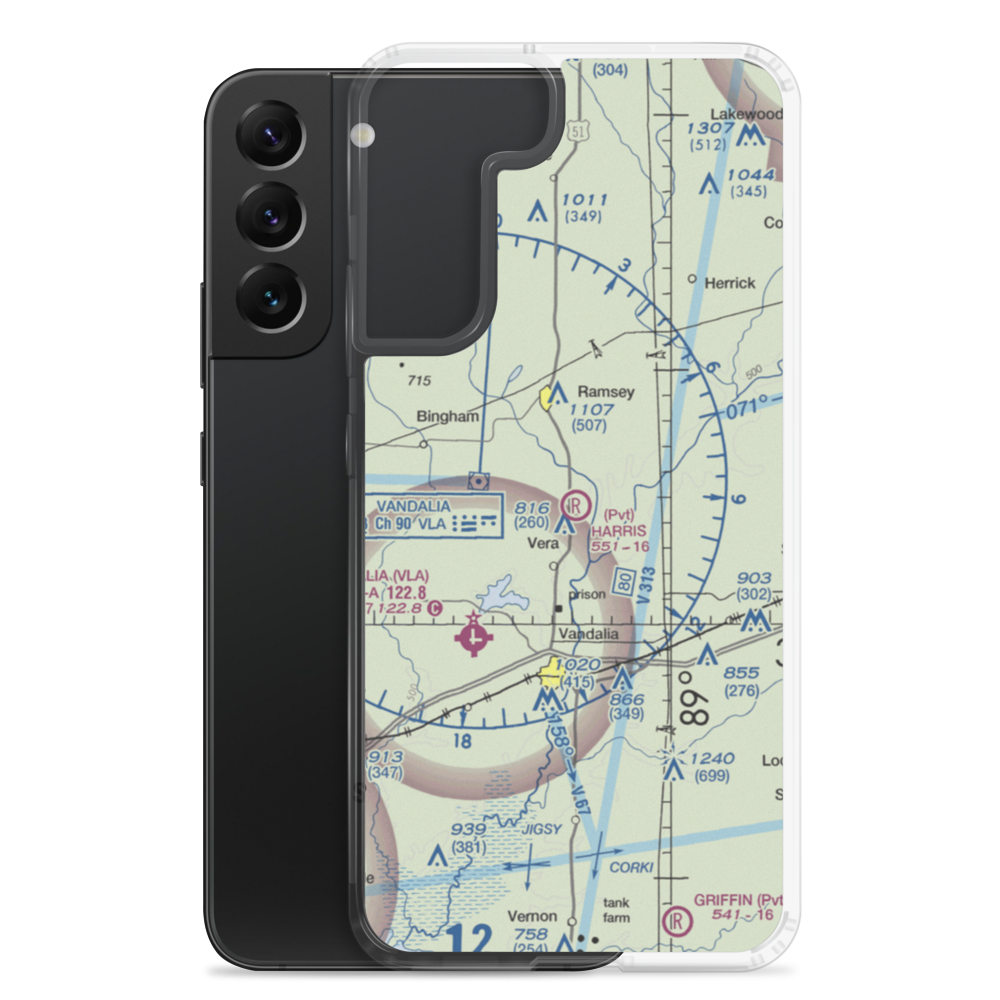 Harris Airport (IS24) VFR Sectional Samsung Case Samsung Galaxy S22 Plus model shown