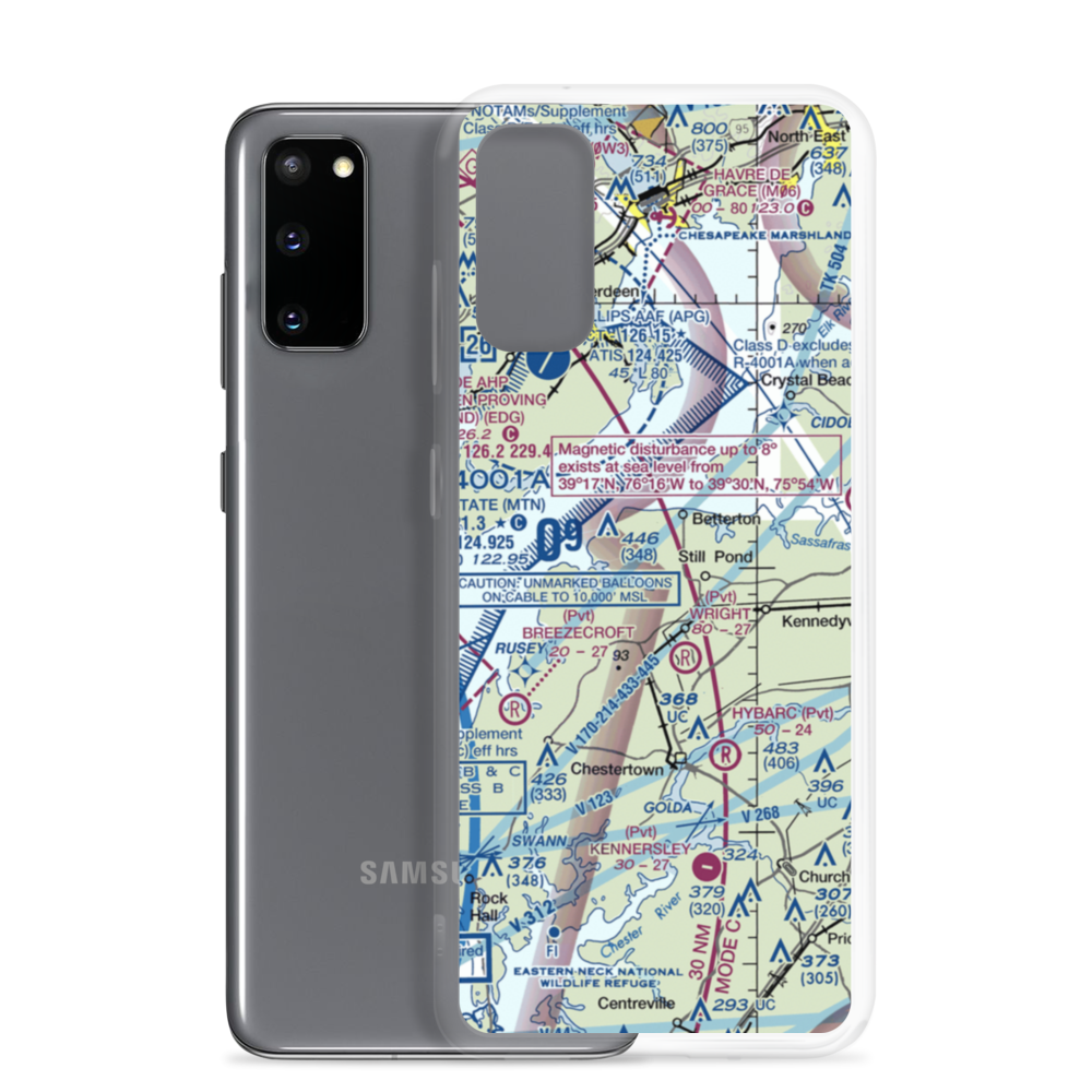 Harris Airport (MD69) VFR Sectional Samsung Case Samsung Galaxy S20 model shown