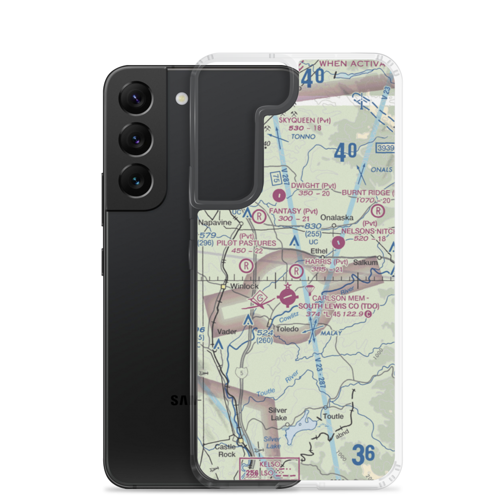 Harris Airport (WN05) VFR Sectional Samsung Case Samsung Galaxy S22 model shown