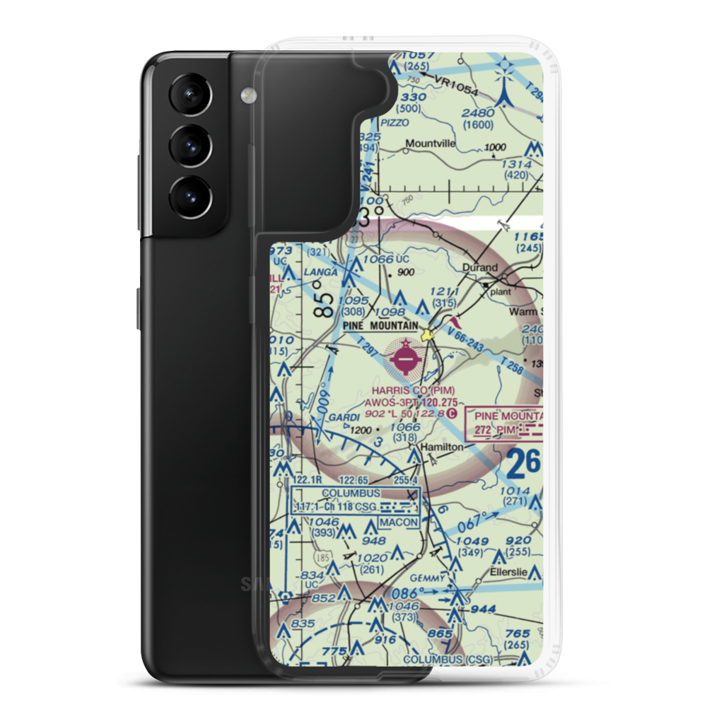 Harris County Airport (PIM) VFR Sectional Samsung Case Samsung Galaxy S21 Plus model shown