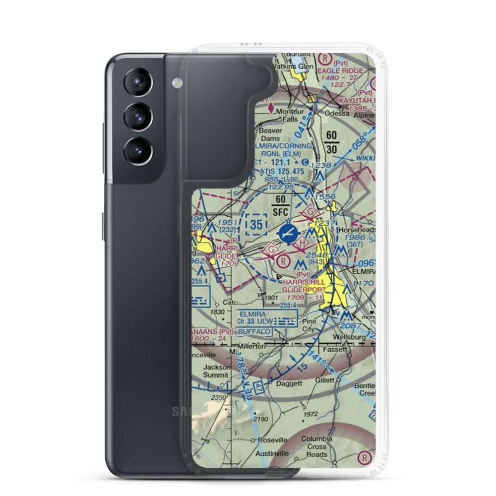 Harris Hill Gliderport (4NY8) VFR Sectional Samsung Case Samsung Galaxy S21 model shown