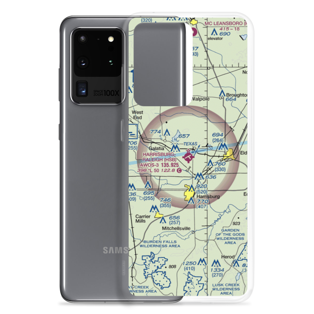 Harrisburg-Raleigh Airport (HSB) VFR Sectional Samsung Case Samsung Galaxy S20 Ultra model shown