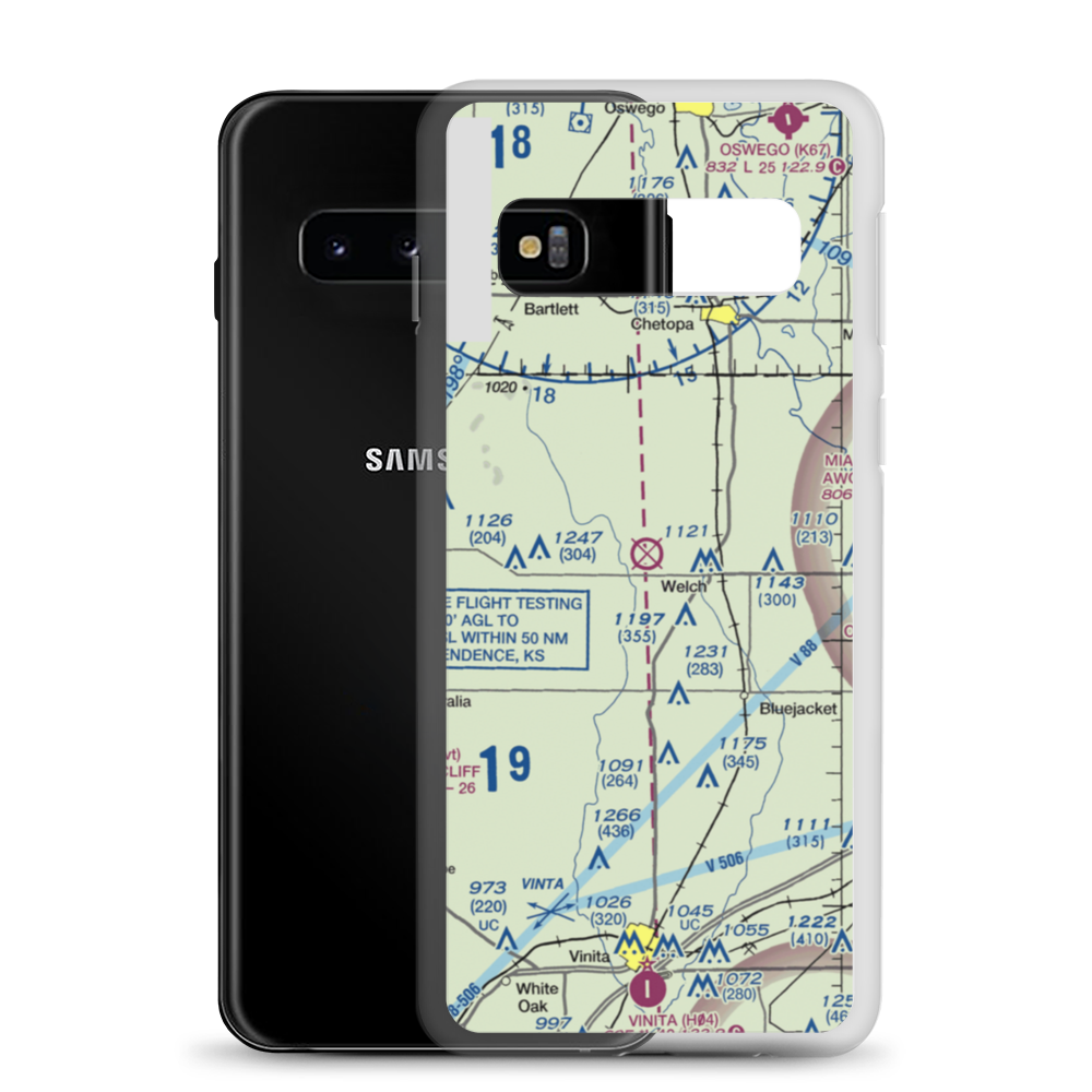 Harrison Airport (3OL8) VFR Sectional Samsung Case Samsung Galaxy S10 model shown